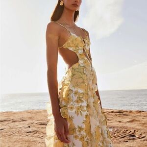 Floral Maxi Dress with Ruffle Details